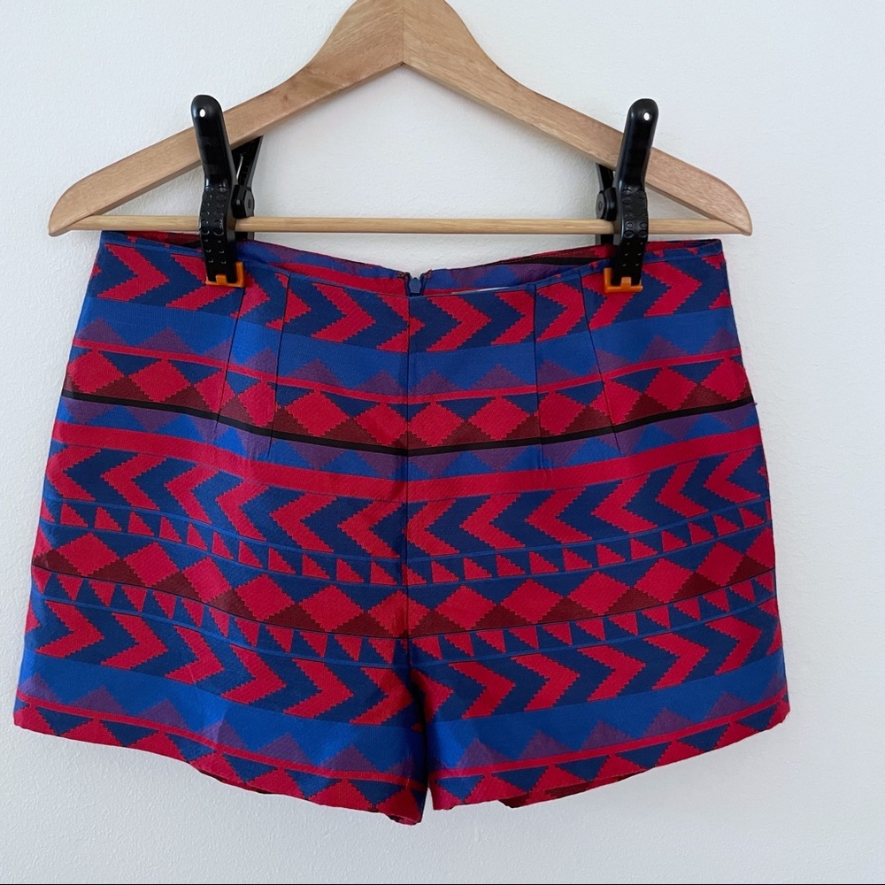 Forever21 Geometric Red and Blue Shorts
